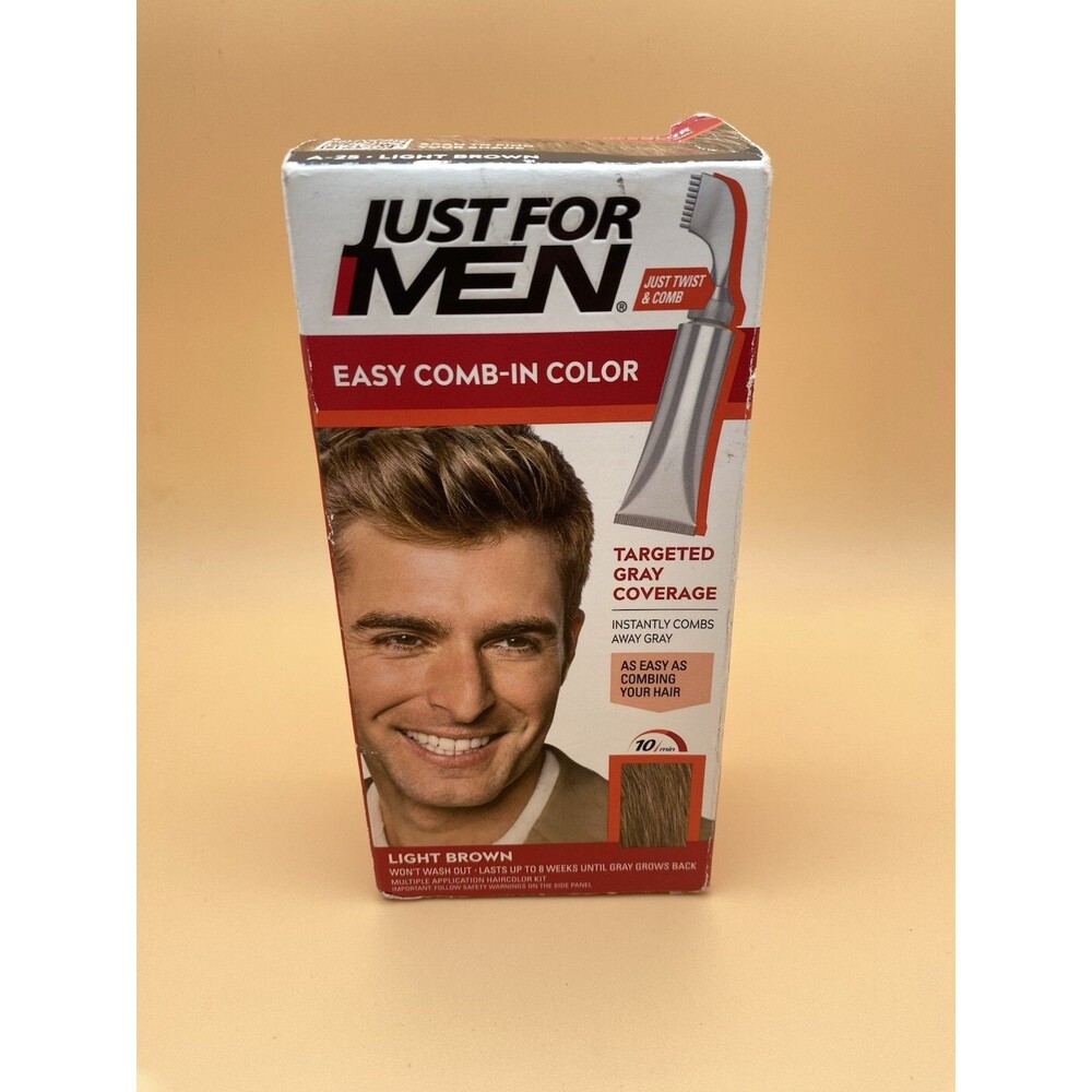 Just For Men Easy Comb-In Color - A-25 Light Brown Targeted Gray Coverage